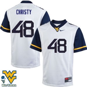 Men's West Virginia Mountaineers NCAA #48 Mac Christy White Authentic Nike Stitched College Football Jersey KP15C26CE
